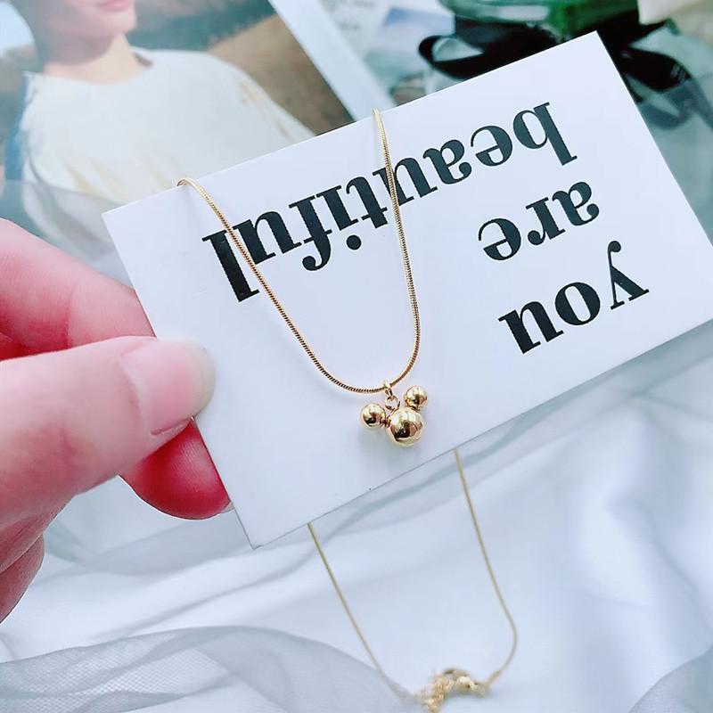 Minority Design Fashion Trendy People Versatile Mickey Necklace Titanium Steel Women's Retro Clavicle Sweater Chain Women's Fashion