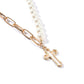 Jewelry Fashion Pearl Chain Cross Necklace Ladies Punk Retro Exaggerated Short Pendant