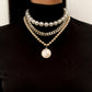 Jewelry Temperament Simple Imitation Pearl Set Necklace Personality Hip Hop Bead Chain Portrait Necklace