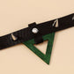 N1869 Retro Leather Rivet Dark Black Necklace Resin Triangle Exaggerated Retro Gothic Necklace