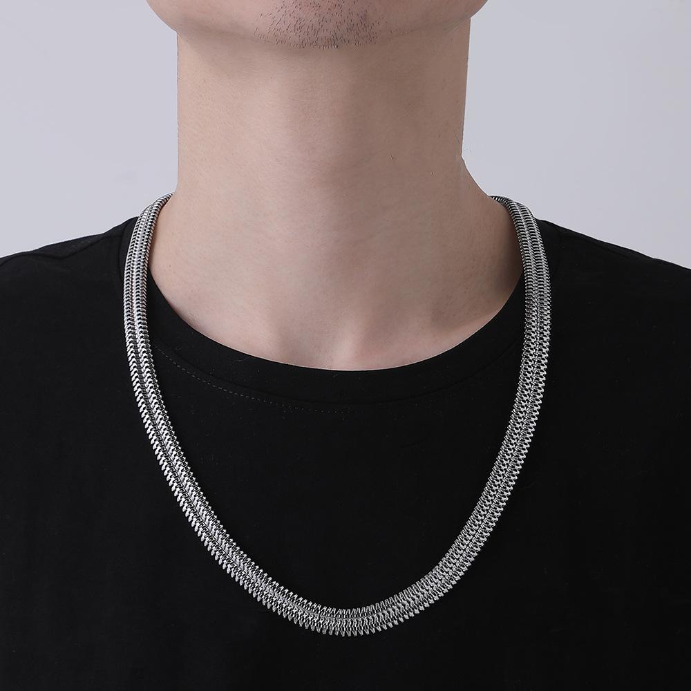 Fashion Snake Keel Silver Chain Simple Atmosphere Versatile Retro Punk Men's Trend Necklace