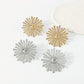 E196 Personality Design Niche Sunflower Glossy Earrings Cold Niche Sunflower Metal Earrings