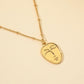 Jewelry Bohemian Creative Handmade Diamond Necklace Personality Metal Face Double Layer Necklace