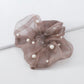 F4285 retro personality net red pearl hair ring organza simple temperament fashion elastic large intestine ponytail hair rope