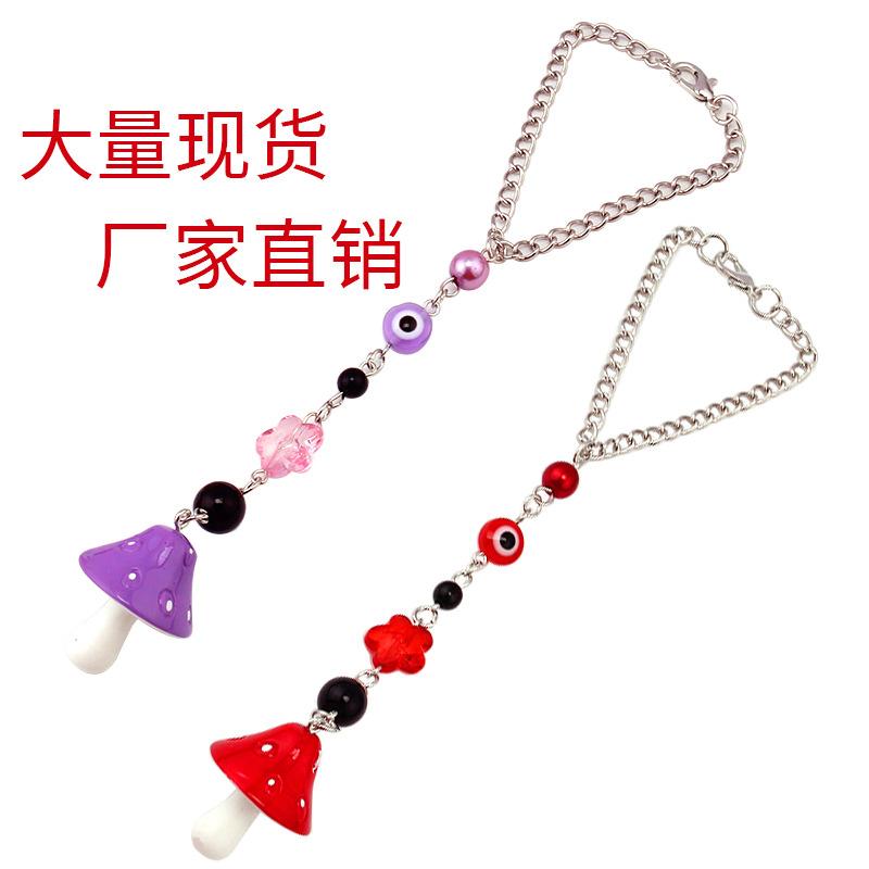 All-match devil's eye flower chain jewelry pendant mushroom pendant bag accessories multi-purpose