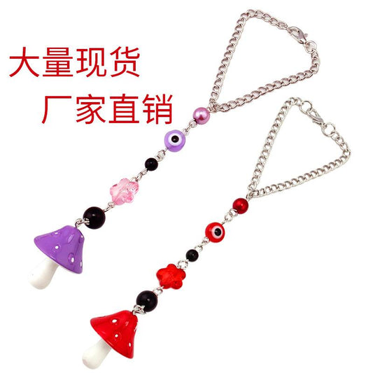 All-match devil's eye flower chain jewelry pendant mushroom pendant bag accessories multi-purpose