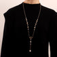 Jewelry Fashion Versatile Imitation Pearl Tassel Necklace Female Simple Design Retro Long Pendant