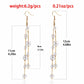 Jewelry ins tassel imitation pearl pendant earrings earrings female handmade geometric metal temperament earrings
