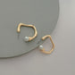 Jewelry metal cold texture C-shaped earrings women's retro niche inlaid with pearls all-match earrings