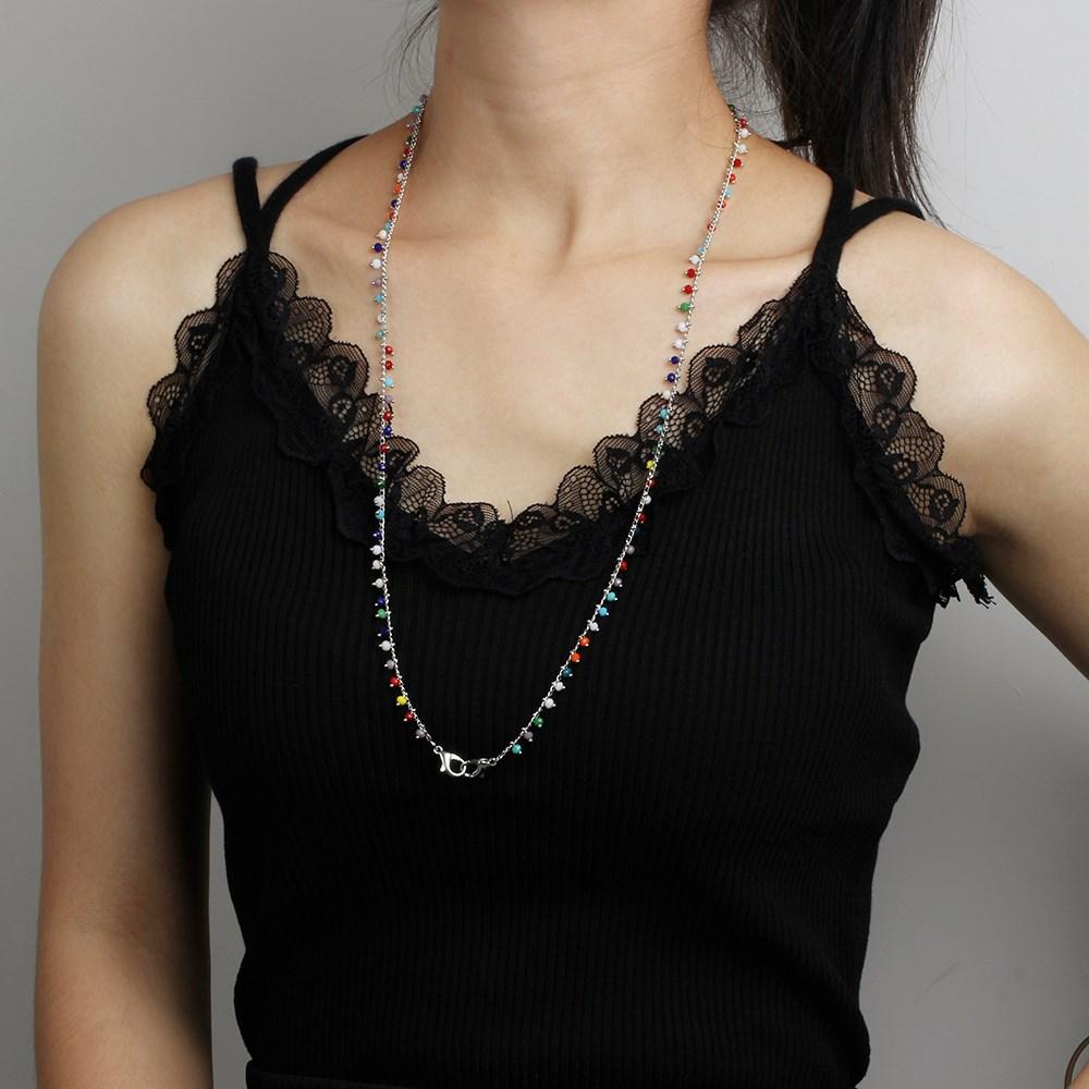 Mask Anti-lost Lanyard Necklace Fashion Color Beads Mask Hanging Chain Glasses Chain Sweater Chain