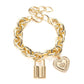 Exaggerated bracelet punk hip-hop thick chain lock bracelet non-mainstream couple jewelry