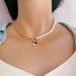 Trendy Hip Hop Yin Yang Tai Chi Necklace Retro Cold Imitation Pearl Stitching Asymmetric Clavicle Chain Female