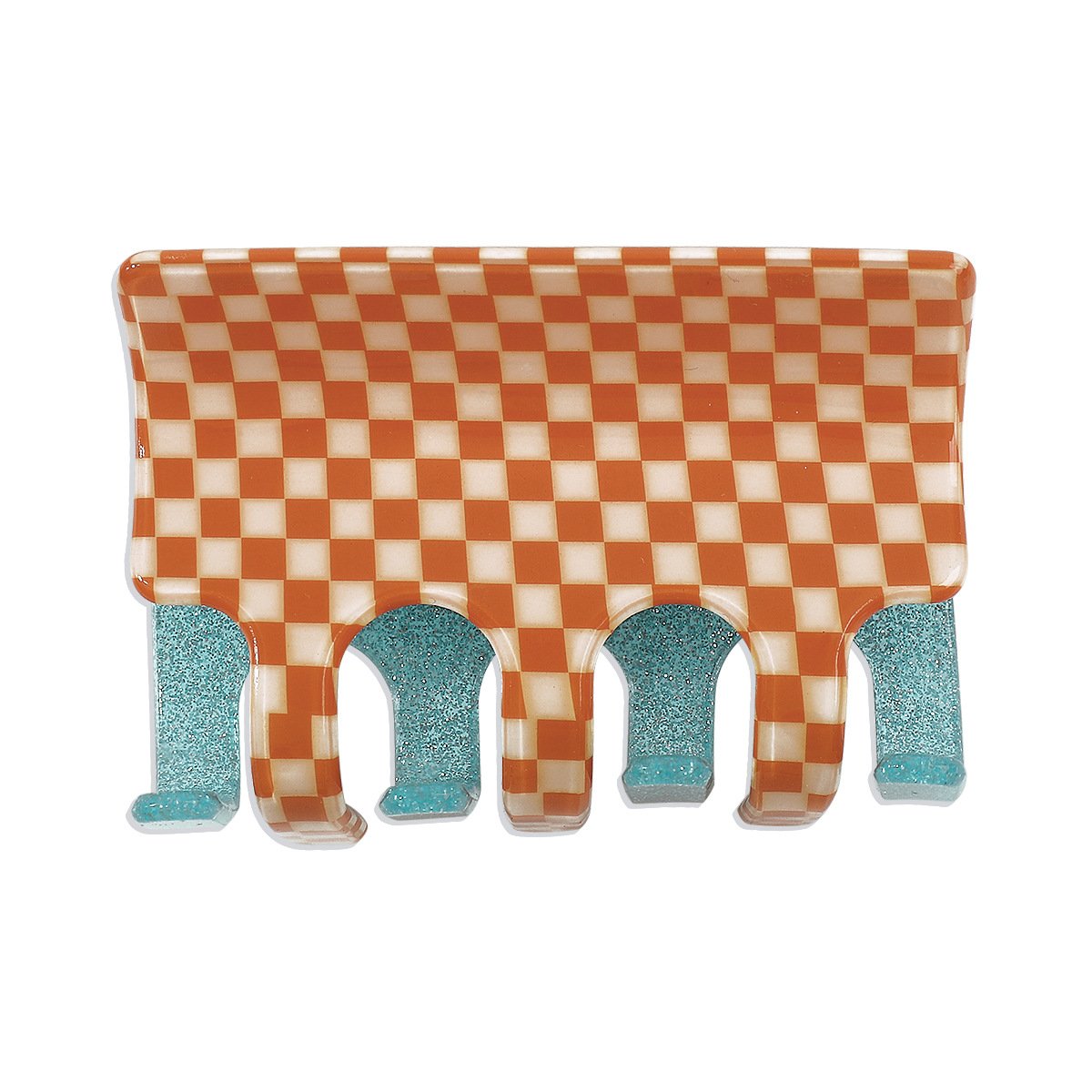 F4479 Acetic acid plate two-color fashion shark hair clip sweet checkerboard small fresh temperament clip female