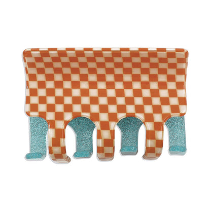 F4479 Acetic acid plate two-color fashion shark hair clip sweet checkerboard small fresh temperament clip female