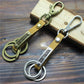 BESTFRIEND alloy metal plate top layer cowhide key chain large bold dog buckle bag pendant car decoration gift