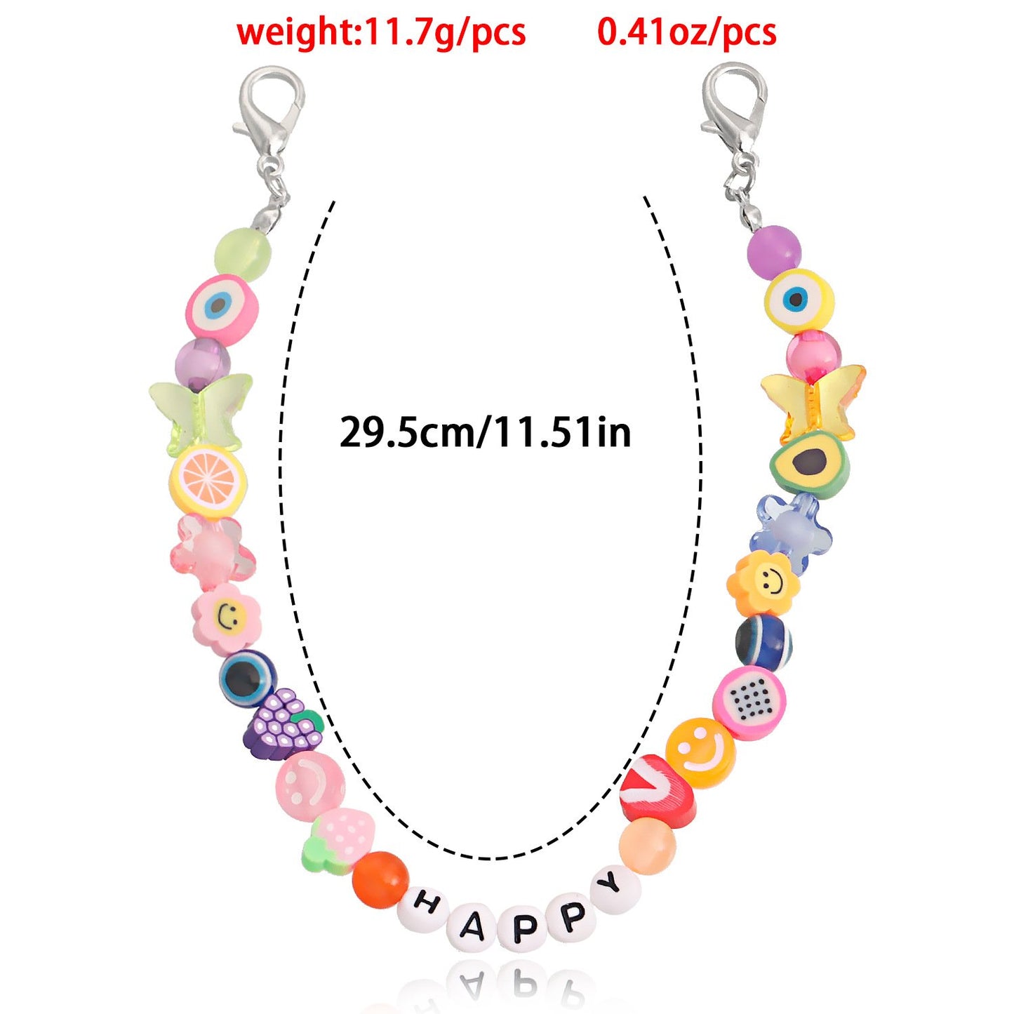 Jewelry Bohemian multi-element HAPPY letter soft pottery foot decoration female trend creative shoe chain