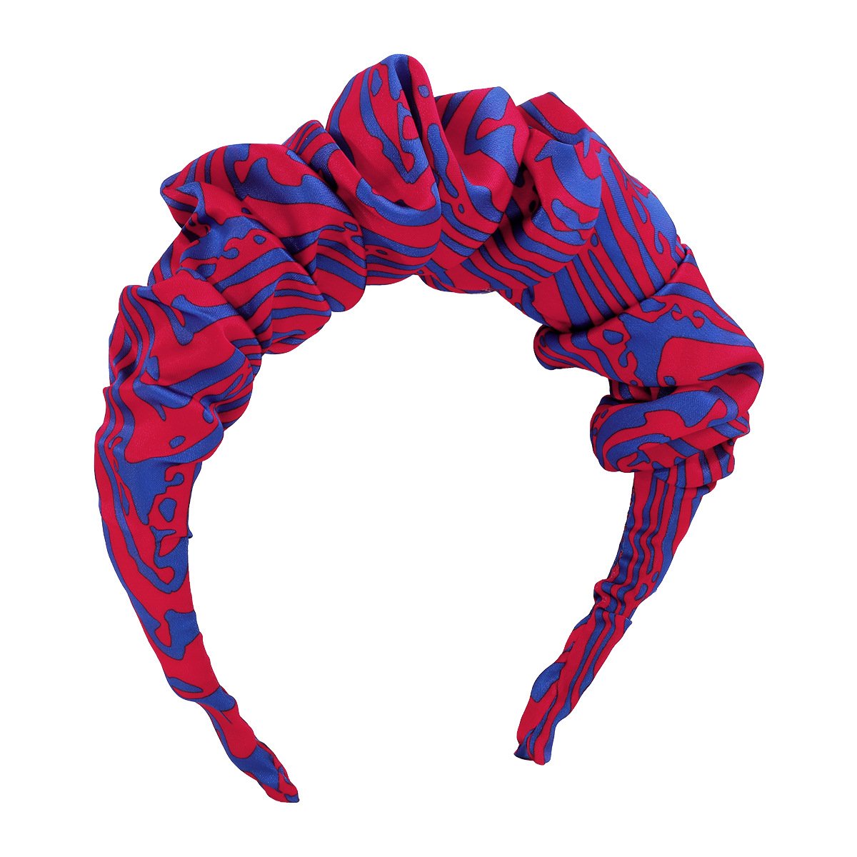 F4483 tribal ethnic color folded headband high skull top show face small net red striped headband hairpin