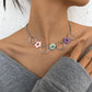N965 Niche Geometric Necklace Colorful Resin Flower Sweet Necklace Cold Creative Circle Necklace