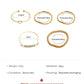 Retro chain bracelet 5-piece set diamond multi-layer geometric hollow bracelet ins creative set jewelry