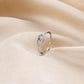 Simple and cold blue diamond eyes copper micro-inlaid open ring ladies beautiful and fresh retro rings for ladies