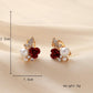 French Temperament Palace Ladies Rose Pearl Earrings Popular Fashion Camellia Flower Ornaments
