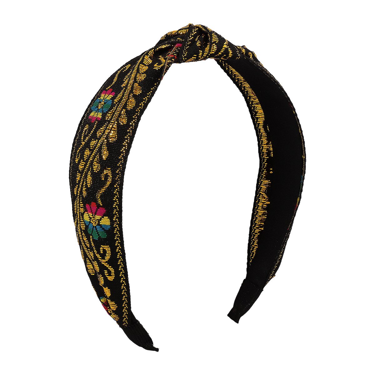 F4545 Ethnic Embroidery Geometric Flower Fashion Headband Retro Leaf Net Red Fabric Knotted Personality Headband