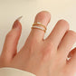 ins zircon love ring set fashion light luxury niche design geometric opening index finger ring two-piece set