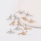 E1383 Small Geometric Stud Earrings Small Dinosaur Personality Retro Simple Metal Earring Set