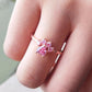 Cute Cartoon Opening Adjustable Cat Claw Cat Footprint Zircon Ring Female Electroplated Silver Animal Copper Jewelry