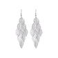 Fashion OL simple gold and silver multi-layer hollow leaf earrings long leaf earrings