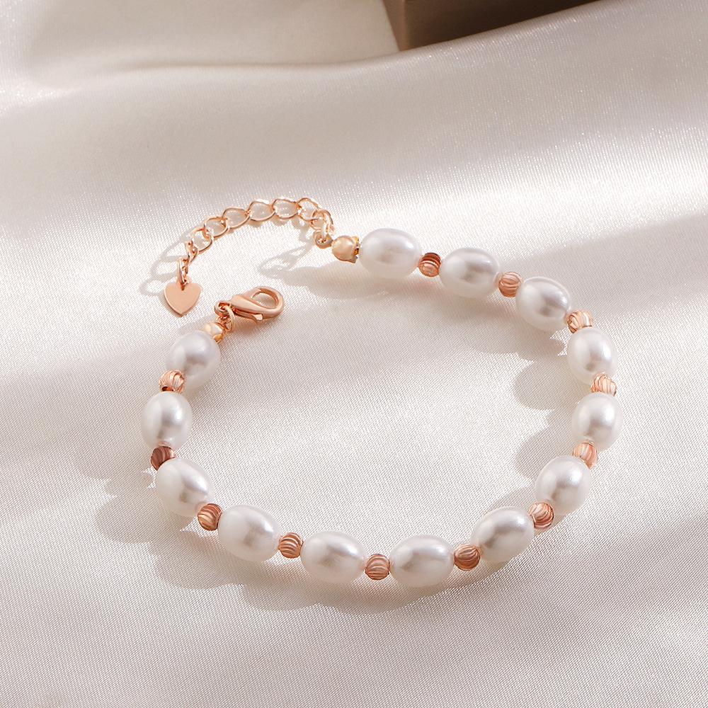 Ins Simple Pearl Bracelet Female Fashion Temperament Handwoven Bracelet Bracelet Sweet Girlfriend Gift