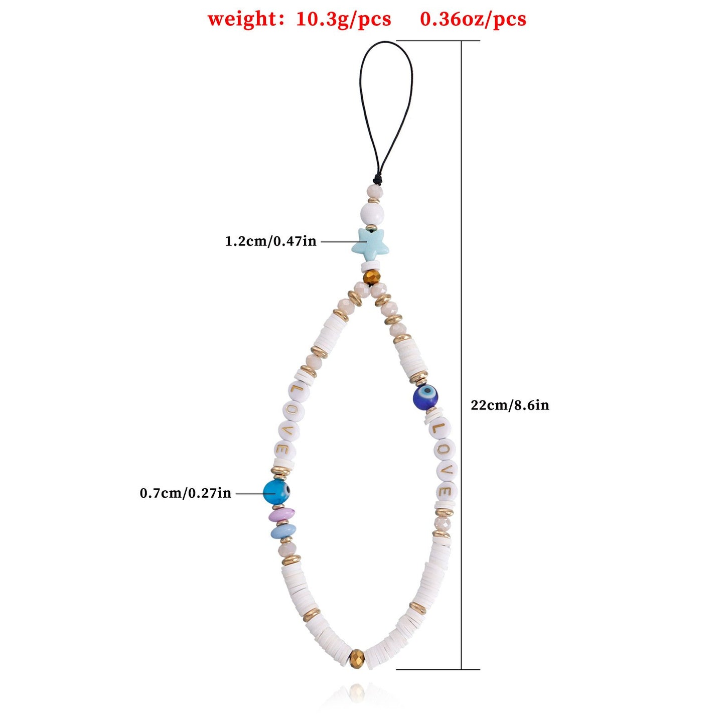 Jewelry cool LOVE letter devil's eye mobile phone chain female hand-woven mobile phone lanyard