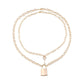 Dongdaemun same style lock necklace for men and women exaggerated INS gold lock necklace for women