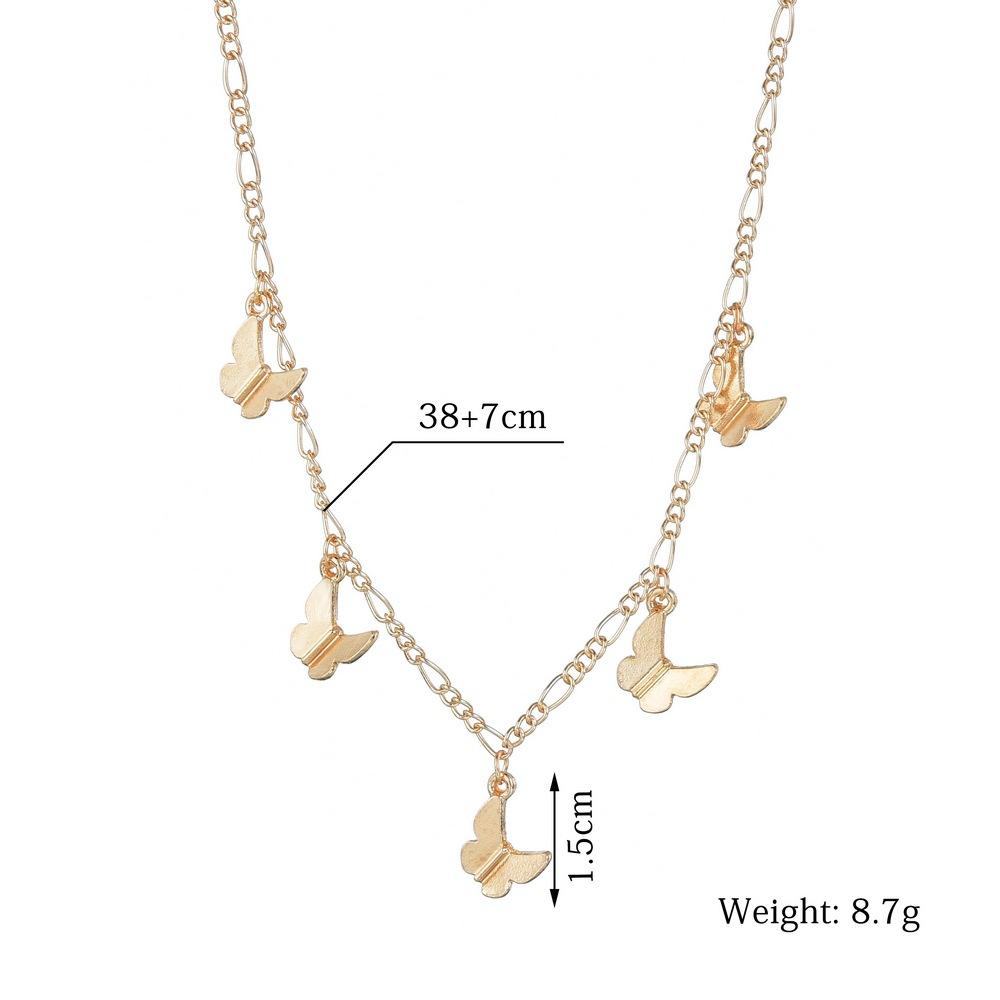 Fashionable Alloy Butterfly Pendant Necklace Retro Simple NK Clavicle Chain Short Necklace Ladies Jewelry