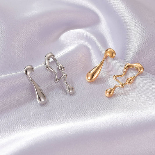 Creative personality metal asymmetric earrings retro trend exaggerated irregular earrings earrings women