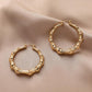 Metal bamboo big earrings ins natural texture high-end earrings trendy earrings