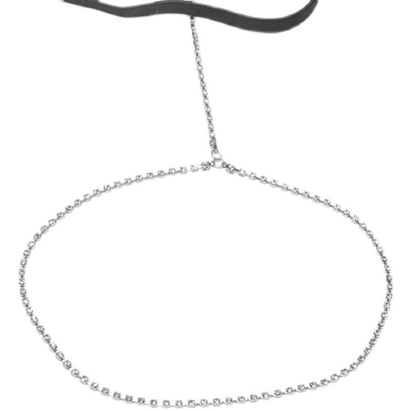 Trend rhinestone elastic leg chain female fashion rhinestone thigh chain simple street shooting chain beach accessories