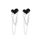 Ins black love earrings cold net red fashion heart-shaped chain earrings long tassel earrings tide
