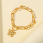 Pearl Metal Chain Double Wrap Bracelet Ins Temperament Butterfly Tag OT Buckle Hand Jewelry