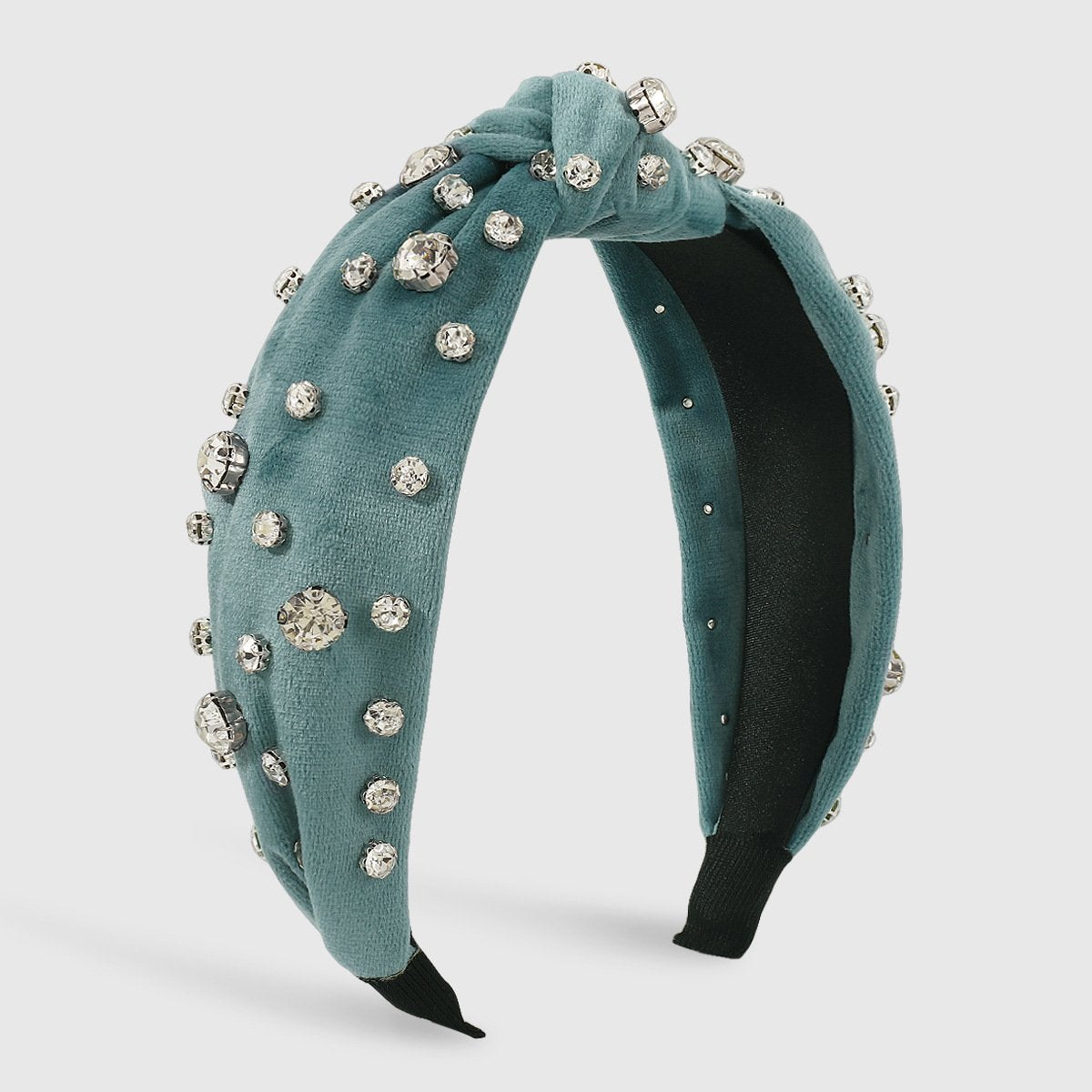 F4826 Light luxury white diamond velvet knotted hair hoop French style autumn and winter internet celebrity personality fashion head hoop for women