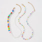N9459 Bohemian Colorful Bead Necklace Imitation Pearl Resin Necklace Retro Hip Hop Double Layer Necklace for Women