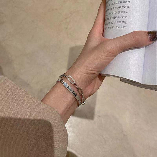 Trendy personality bracelet for men and women, ins simple Mori women's net red student bracelet