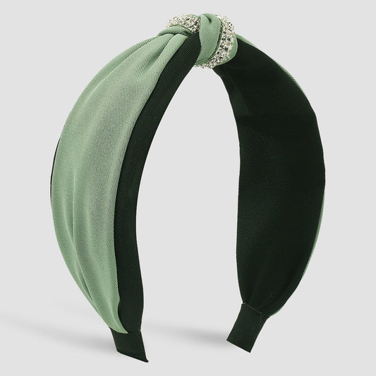 F542 fabric knotted rhinestone light luxury headband hit color personality claw chain net infrared pressure hair headband female
