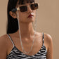 Fashion personality double-layer chain glasses chain female hip-hop simple retro geometric hanging neck sunglasses chain