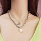 Jewelry Retro Colorful Butterfly Baroque Shaped Pearl Necklace Female Clavicle Chain Two-piece Set