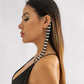 Jewelry Black and White Contrasting Color Long Rice Beads Tassel Earrings Female Personality Creative Single Beaded Earrings