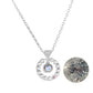 The same round micro-inlaid zircon small love pendant in one hundred languages I love you necklace