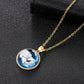 Creative Handmade Jewelry ETSY Blue Sky White Cloud Eagle Pendant Water Drop Shaped Resin Necklace
