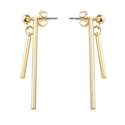 Edition Temperament Earrings Geometric Asymmetric One-word Alloy Stud Earrings Simple Vertical Strip Earrings