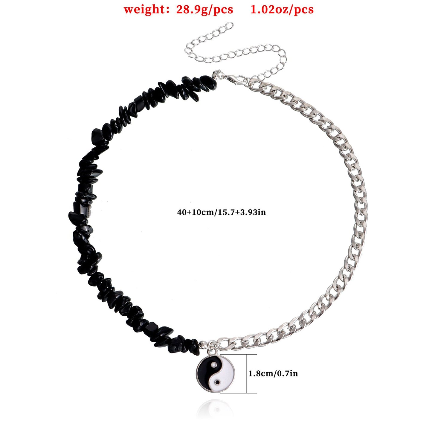 Jewelry punk little angel sweet cool dripping oil Tai Chi gossip necklace women's necklace does not fade